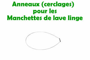 anneaux ou cerclages de remplacement pour les manchettes de Lave-linge