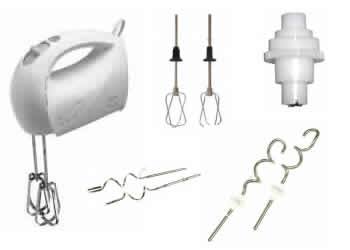 Set De 4 Accessoires Pour Batteur à Main - Crochets Pétrisseurs Et Fouets En Inox 18 Cm, Compatible KitchenAid