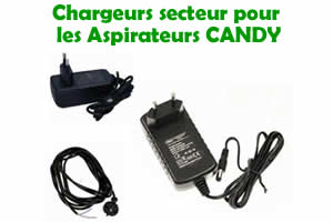 chargeurs secteur de remplacement pour les aspirateurs CANDY