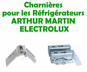 les charnires de porte pour les Rfrigrateurs et conglateurs Arthur martin electrolux