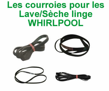 courroies d'entrainement pour les lave linge et sche linge whirlpool