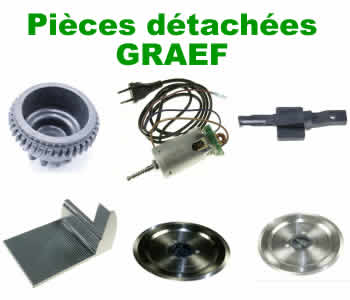 Pièces et composants de remplacement pour la réparation des trancheuses et appareils de cuisine Graef 