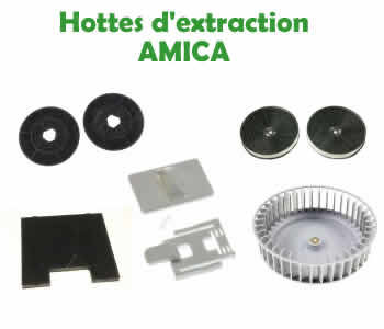 les pices et composants pour la réparation des Hottes d'extraction Amica