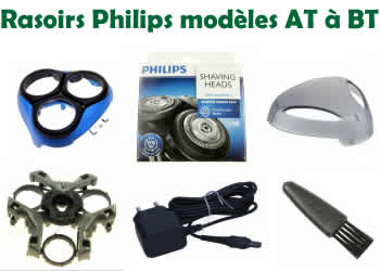 pices et accessoires pour les rasoirs  modèles AT a BT de la marque philips
