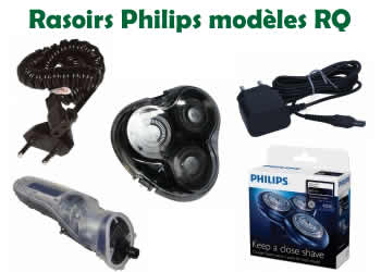 pices et accessoires pour les rasoirs modèles RQ de la marque philips