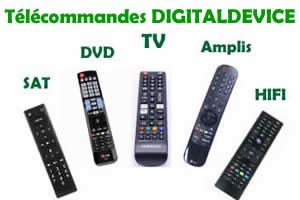 tlcommandes de remplacement pour les appareils Digitaldevice