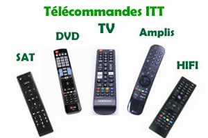 télécommandes de remplacement pour les appareils ITT